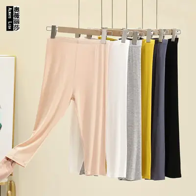 Women's Grey Cropped Leggings Summer Wear Large