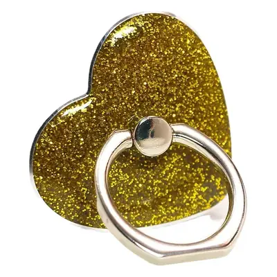 Heart Glitter Mobile Phone Bracket Ring with Blue Stone