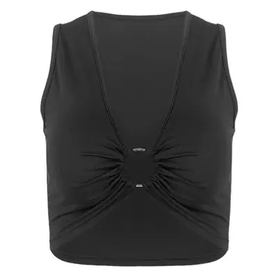 Women's White Sleeveless V-Neck Vest Top with High Waist Jeans