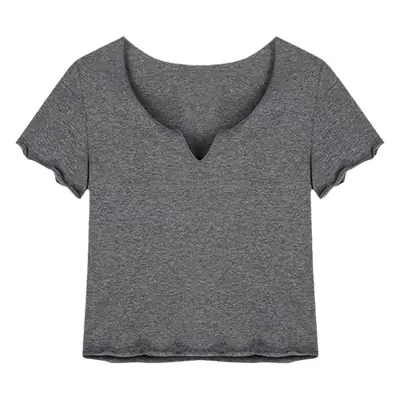 Pure Cotton Short T-Shirt Women High Waist Slim Fit