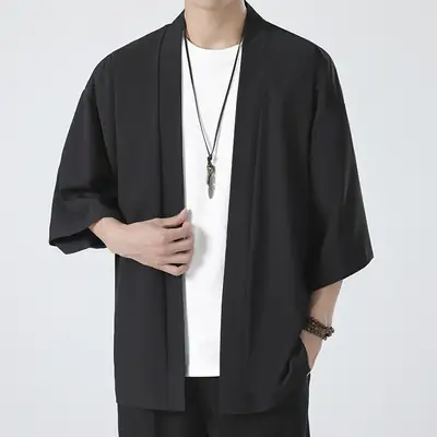 Men's White Ice Silk Sunproof Jacket Han Style