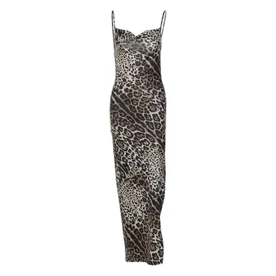 Zebra Print Backless Long Sleeve Night Suit for Women