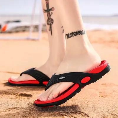 707 Spring New Massage Flip Flop Men's Shoes Large Size Summer Breathable Beach Shoes Sandals Outdoor Casual Slippers