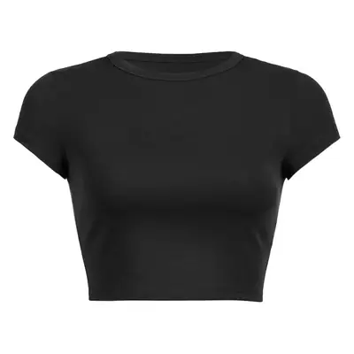 Women Brown Cotton Short Sleeve T-Shirt Casual Summer