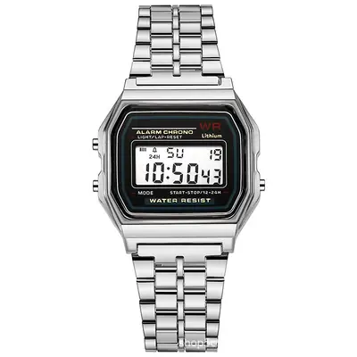Foreign trade explosions LED electronic watch WR F91W steel belt A159 Harajuku wind Kakashi watch multi-function watch