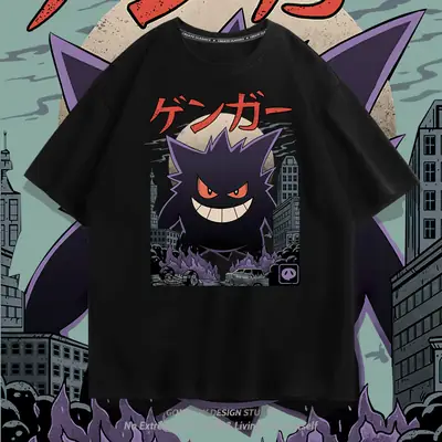 Y Pokémon Ghost Baby Anime T-Shirt Green Short Sleeve