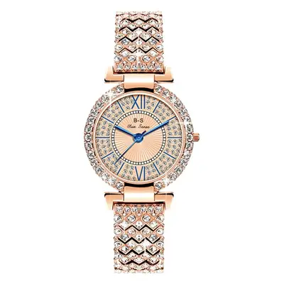 Rose Gold Diamond Bracelet Quartz Watch for Women