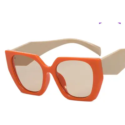 Orange Polygonal Sunglasses for Men Women 2022