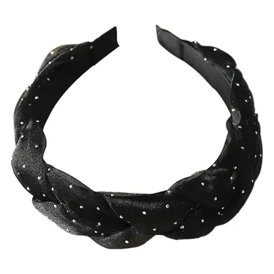 Black Skull Top Twist Headband with Star Accents