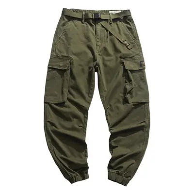 Men's Tanned Cargo Pants with Belt Buckle