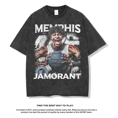 European American Cross-border Ja Morant T-shirt Loose Cotton Heavy Weight