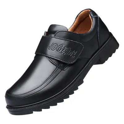 Jindian Guoxing Boys' Black Leather Shoes for Middle-Aged and Primary School Students, Fashionable British Boys' Single Leather Shoes