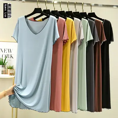 Women's V Neck Modal T-Shirt Brown Large
