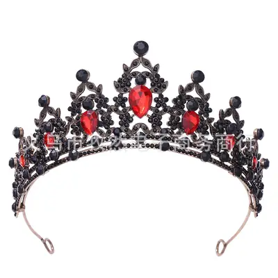 2025 Retro Bridal Crown Red Diamond Crown Headpiece Antique Queen Alloy Wedding Tiara
