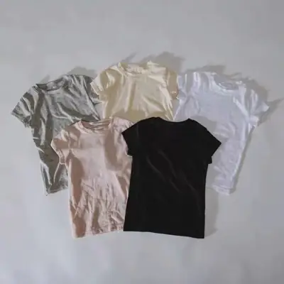 Baby's Black Short Sleeve T-Shirt Crewneck
