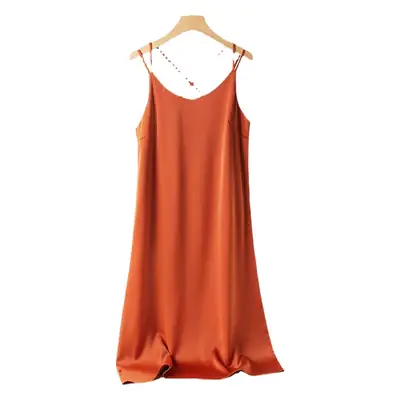 2025 Satin Slip Dress Red Slimming Summer Wear