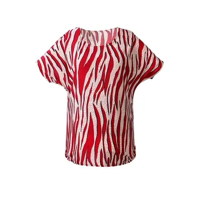 Middle-aged Eldering Bat Sleeve T-Shirt Silk Summer