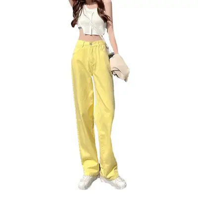 Women Wide Leg Jeans High Waist Draped 2025