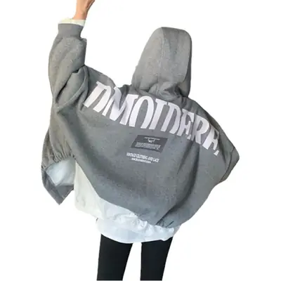Women Velvet Hoodie Long Sleeve Winter Black
