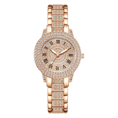 Live Broadcast Popular Diamond-Encrusted Roman Pattern Women's Watch Women's Watch Bracelet Cornucopia Women's One-Piece Drop Shipping Supply