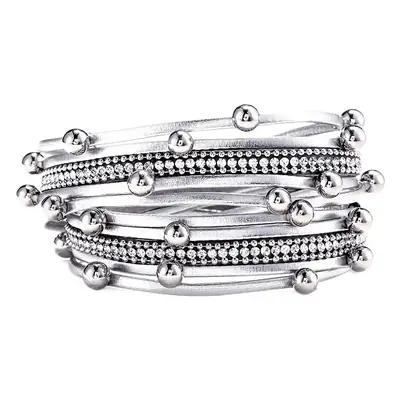 Multi-Layered Magnetic Black Beaded Bracelet