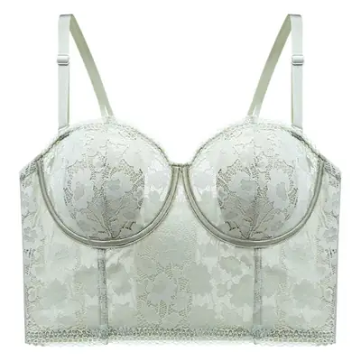 Strapless Crystal Cup Rabbit Ears 6Breasted Vintage Mid-Length Soft Steel Ring
