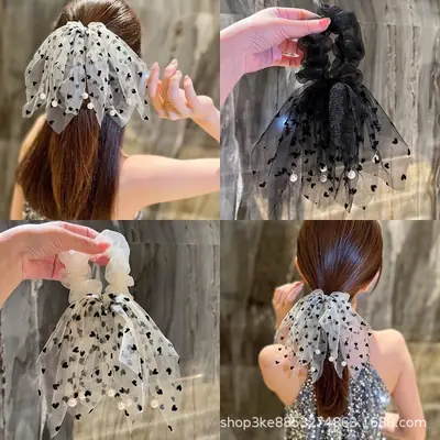 Fairy Mesh Hair Tie with Tassel & Beads