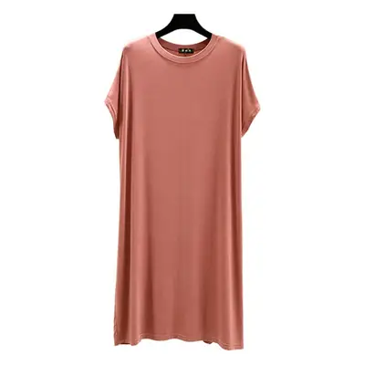 Women's New Modal Loose Nightdress Pink Plus Size
