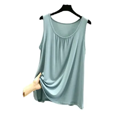 2022 Summer Sleeveless Modal Vest Teal Large