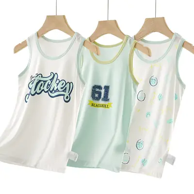 Children's Sleeveless T-Shirt Green Digital Display