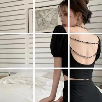 Black Western Chain Short Top T-Shirt for Women