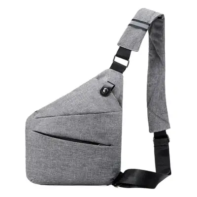 Men's Grey Crossbody Bag with Adjustable Strap