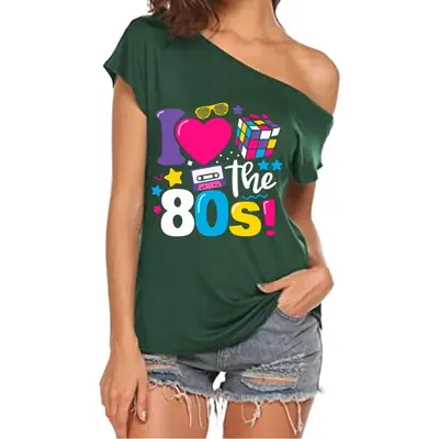 80's Letter Heart Rubik's Radio T-Shirt Women