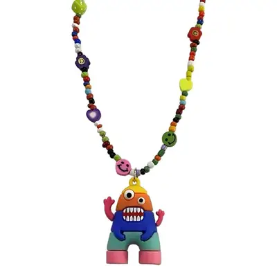 Colorful Cartoon Monster Necklace for Women 2025