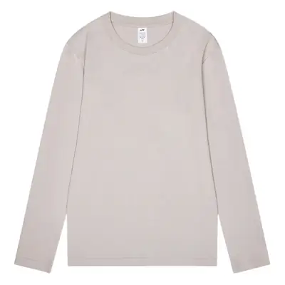 Men Cotton Plain Long Sleeve T-Shirt Grey