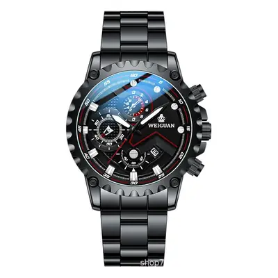 New Black Warrior Watch for Men, Fully Automatic, Non-Mechanical, Genuine, Waterproof, Luminous, Calendar, Tiktok Cross-Border Shipping