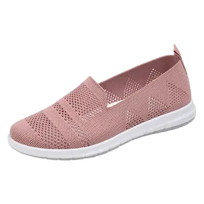 Black Mesh Slip-On Shoes for Women Middle Age Elderly