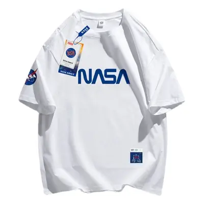 NASA Black T-Shirt Men Summer Loose Fit