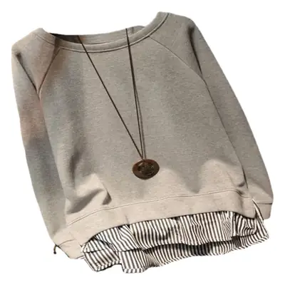 Women Crossbody Sweatshirt Yellow Korean Style Loose Fit