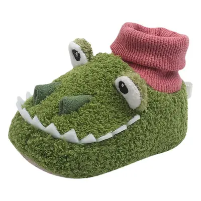 Newborn baby shoes men's soft bottom cute autumn and winter warm 0-3 months baby 1 year old toddler cotton shoes women with velvet