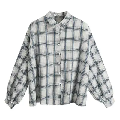Women Plaid Loose Korean Style Mid-Length Sun Protection Jacket