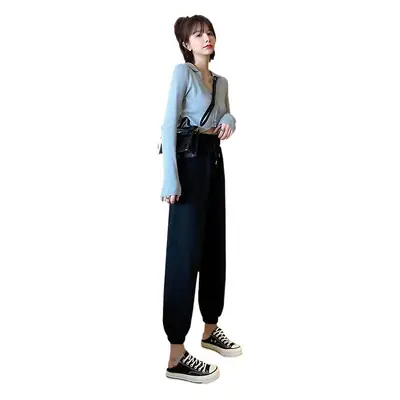 Women's Loose Leg Sweatpants Grey Black All Color
