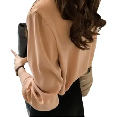Women's Long Sleeve Ol Chiffon Shirt White