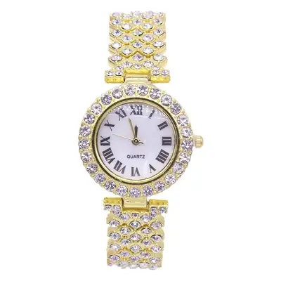 Gold Diamond Wristwatch Set for Women 3PCs
