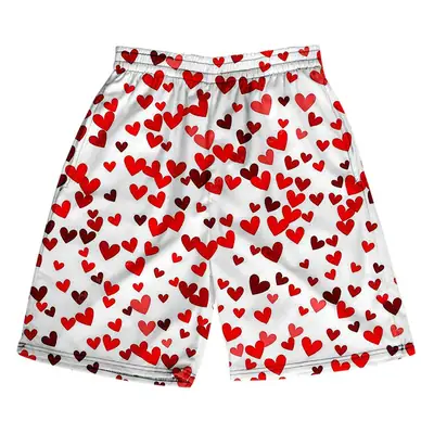3D Love Printed Cross Border Shorts Set