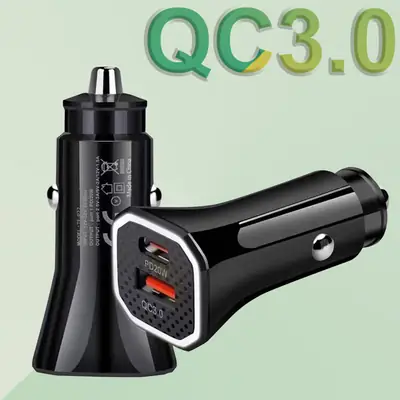 38W QC3.0 Dual-Line Car Charger Type-C