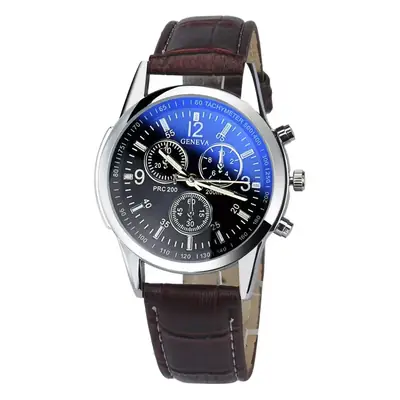 Men's 3PCs Blue Light Glass Wristwatch with Bracelet Set