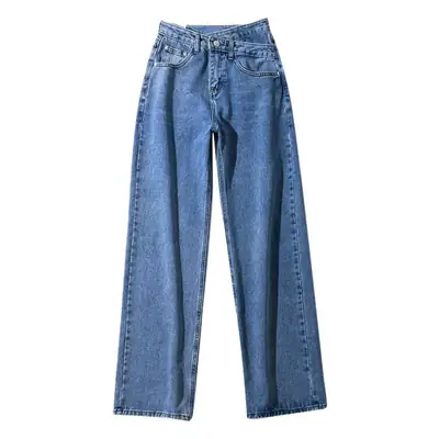 Women's Blue Denim High Waist Loose Fit Jeans