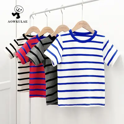 Children's Striped Short Sleeve T-Shirt Boys