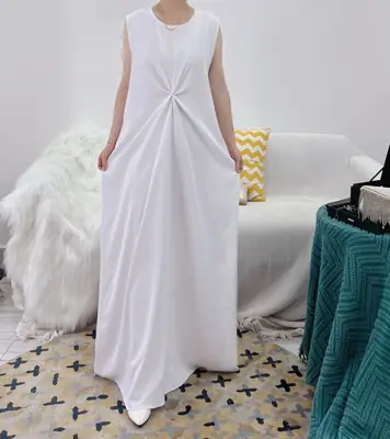 White Long Skirt Vest for Women Casual Slim Fit